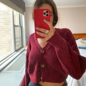 Urban outfitters maroon cardigan